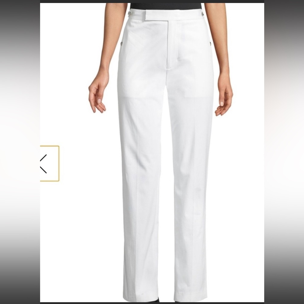 Helmut Lang Straight Leg White Cotton Pant